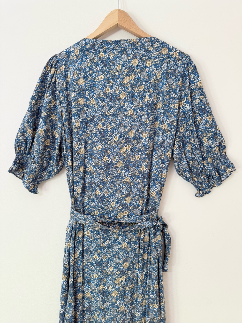 Natural Life Sophia Ditsy Floral Maxi Wrap Dress Blue Boho Size Large - Picture 7 of 11